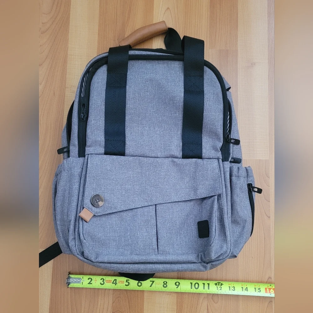New Multi-Pocket Backpack Heather Grey Baby Diaper Bag Outdoor Hiking Quality